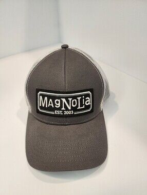 MAGNOLIA Farms Est. 2003 Grey & White Trucker Ball Cap Hat Snap Mesh Back OS